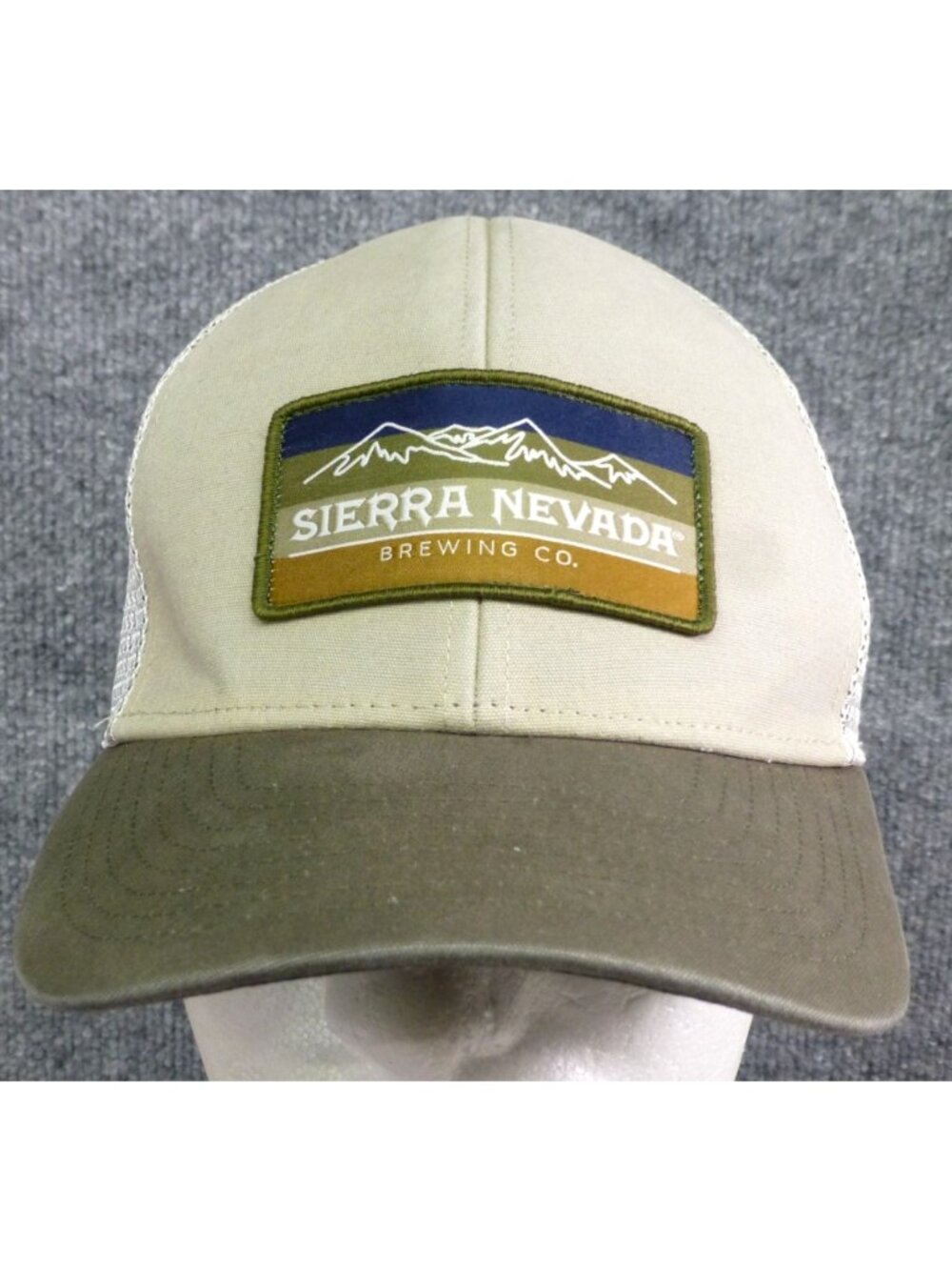 Sierra Nevada Brewing Co. Tan & Olive Green Trucker Hat‎ With Mesh Back